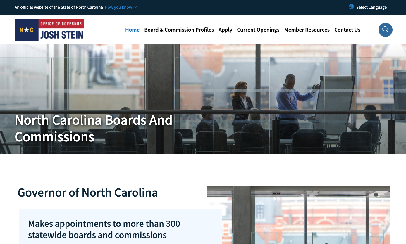 Boards and Commissions website